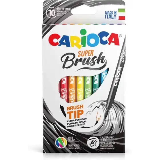 Pennarelli Calligrafici Super Brush 10Pezzi 42937 Carioca - 5