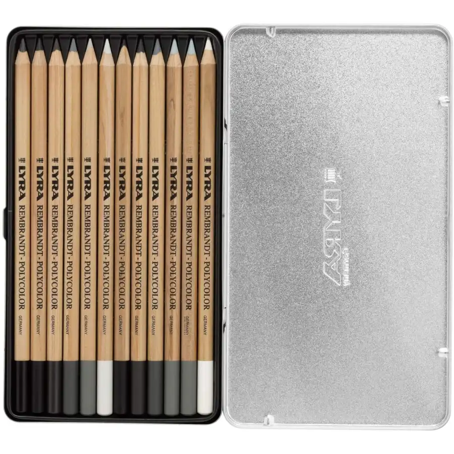 Matita Polycolor Scala di Grigi Astuccio in Metallo 12 Pz L2001122 Lyra - 2