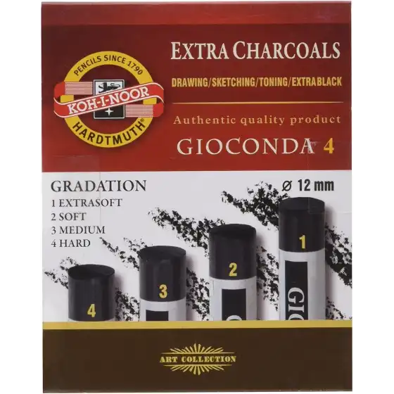 Artificial Charcoal Gioconda Extra 4 Sizes 202756 Koh-I-Noor - 1