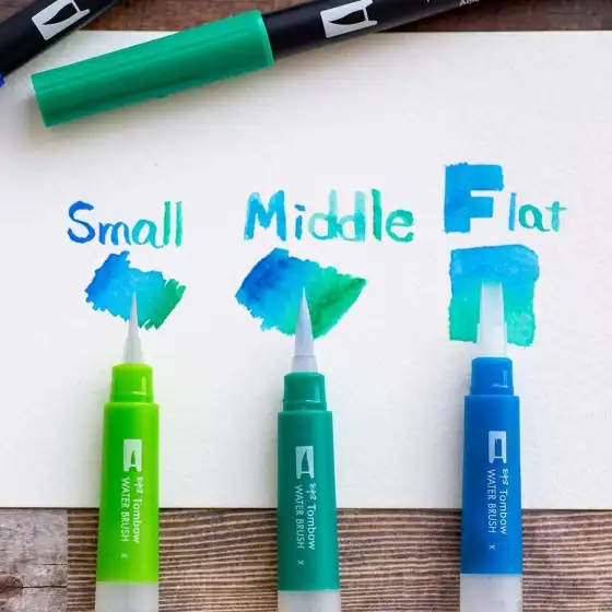 Pennello con serbatoio d'acqua punta media PWB-ME-1P Tombow - 3