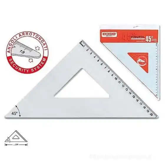 Squadra 45° 30 cm in Alluminio Arda - 1