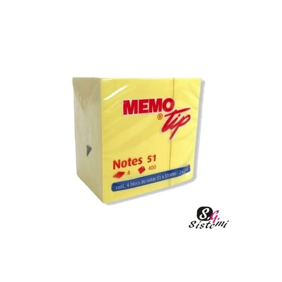 Cubo 400 Fogli 51x51mm Giallo 30NIK019/1 NikOffice - 1