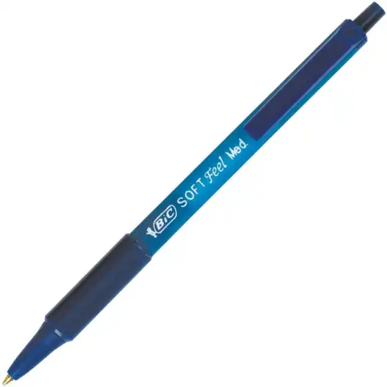 Bic 8373982 Soft Feel Ballpoint Pen, Snap Action, 1.0mm Medium Tip, Pack of 12 Pieces, Blue Color Bic - 1