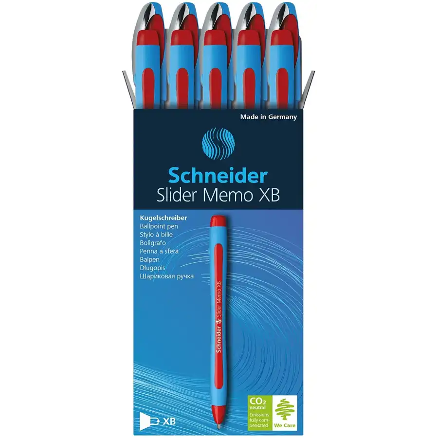 Penna a sfera Slider Memo XB - Rosso - 10 pz Schneider  - 2