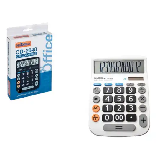 Calcolatrice 12 Digit CD2648 08NIK054 NikOffice - 1