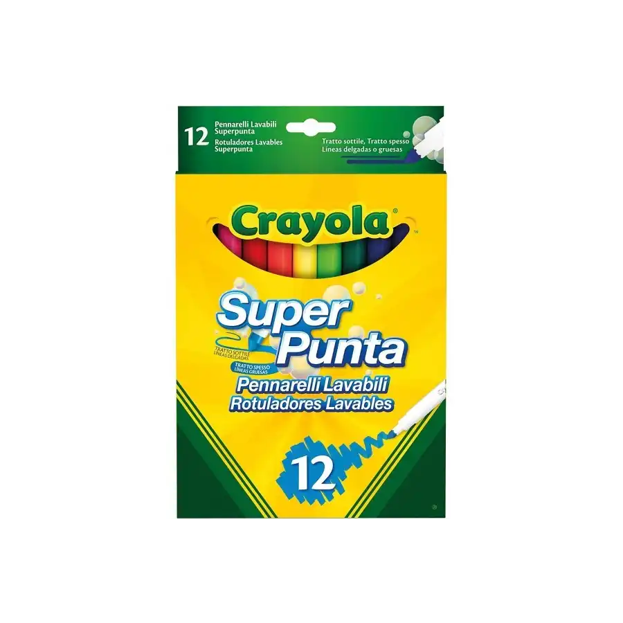 Super Punta Pennarelli Lavabili 12 pezzi Crayola - 1