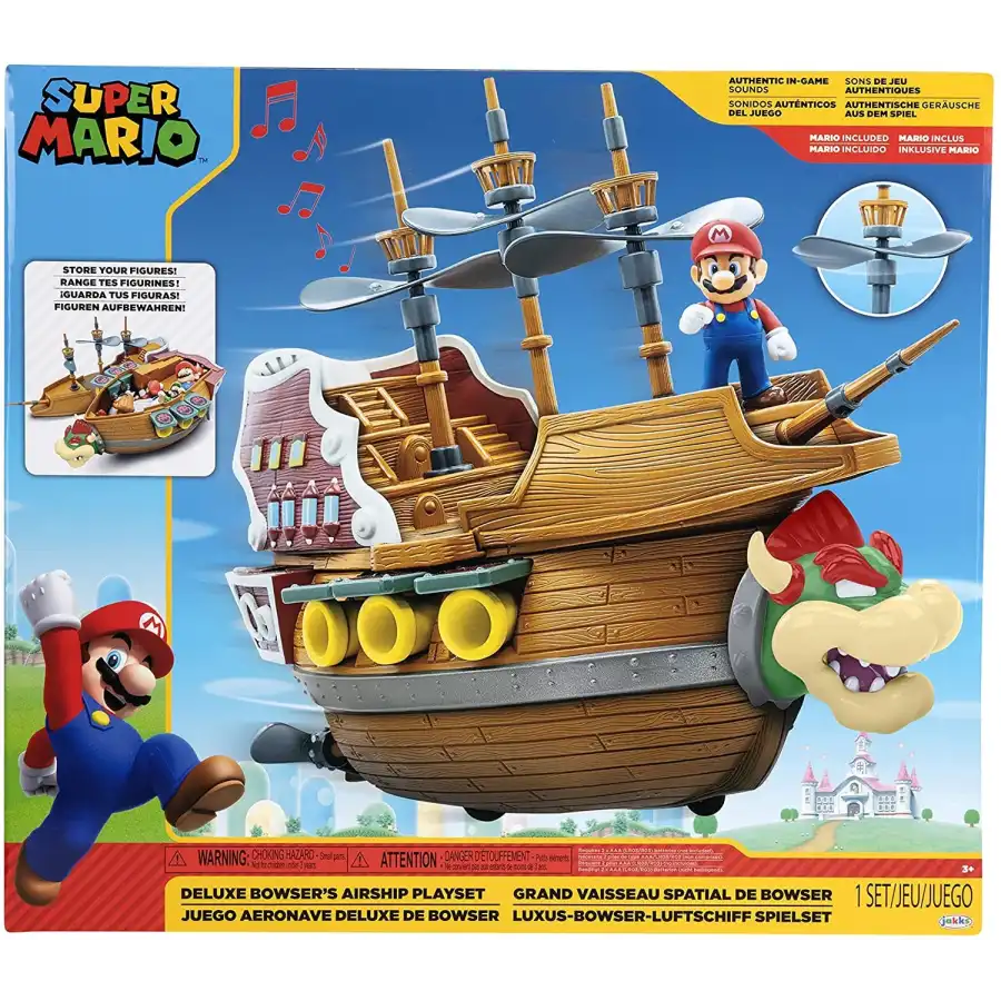 Super Mario Playset Aeronave Deluxe di Bowser Jakks Pacific - 1