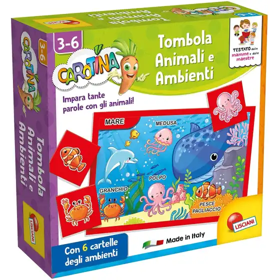 Carotina Quadrotte Animali e Ambienti Gioco Educativo Prescolari Lisciani - 1