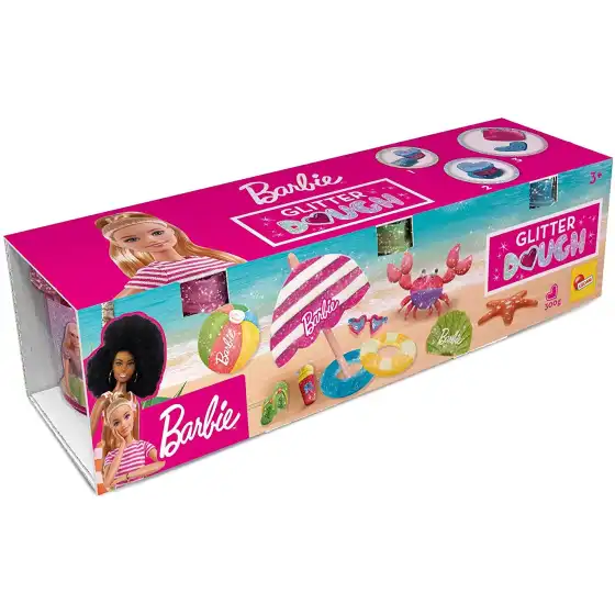 Barbie Glitter Dough Multipack 3 Vasetti Lisciani - 5