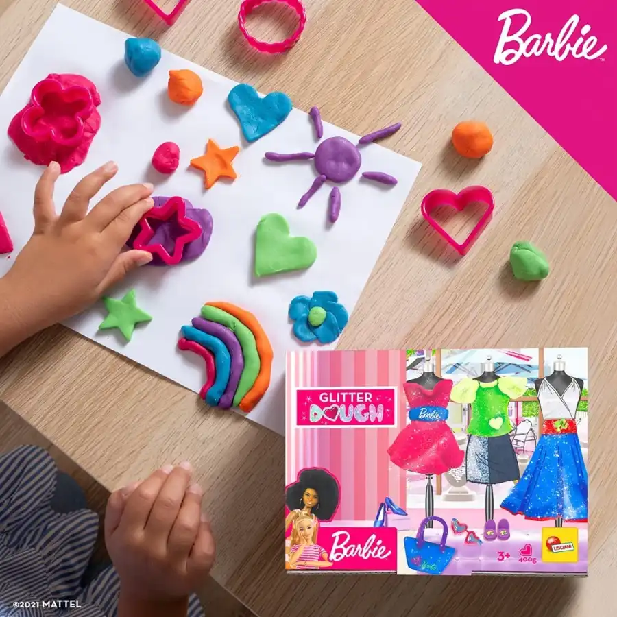 Barbie Glitter Dough Multipack 4 Vasetti Lisciani - 3