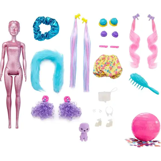 Barbie Color Reveal Glitter Bambola Capelli Rosa HBG41 Mattel - 2