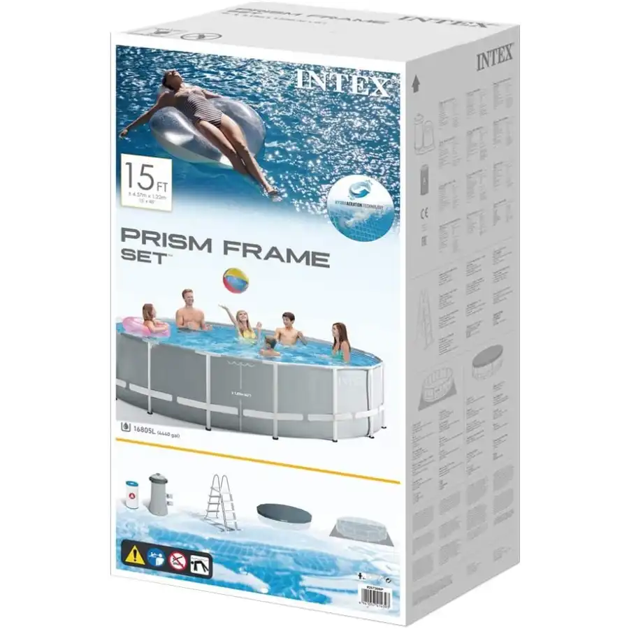 Piscina Prism Frame 26726 con Pompa Filtro, Scaletta , Telo di copertura 457 x 122 cm Intex - 3
