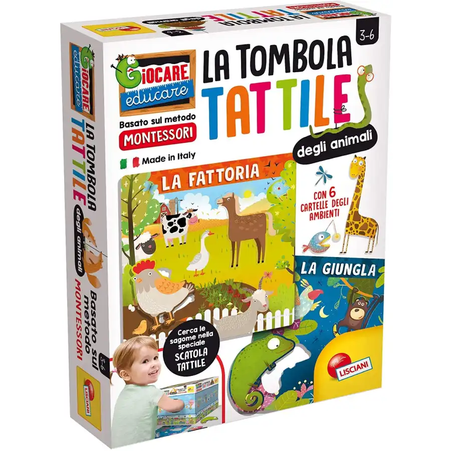 Montessori Tombola Tattile Degli Animali 72460 Headu - 1