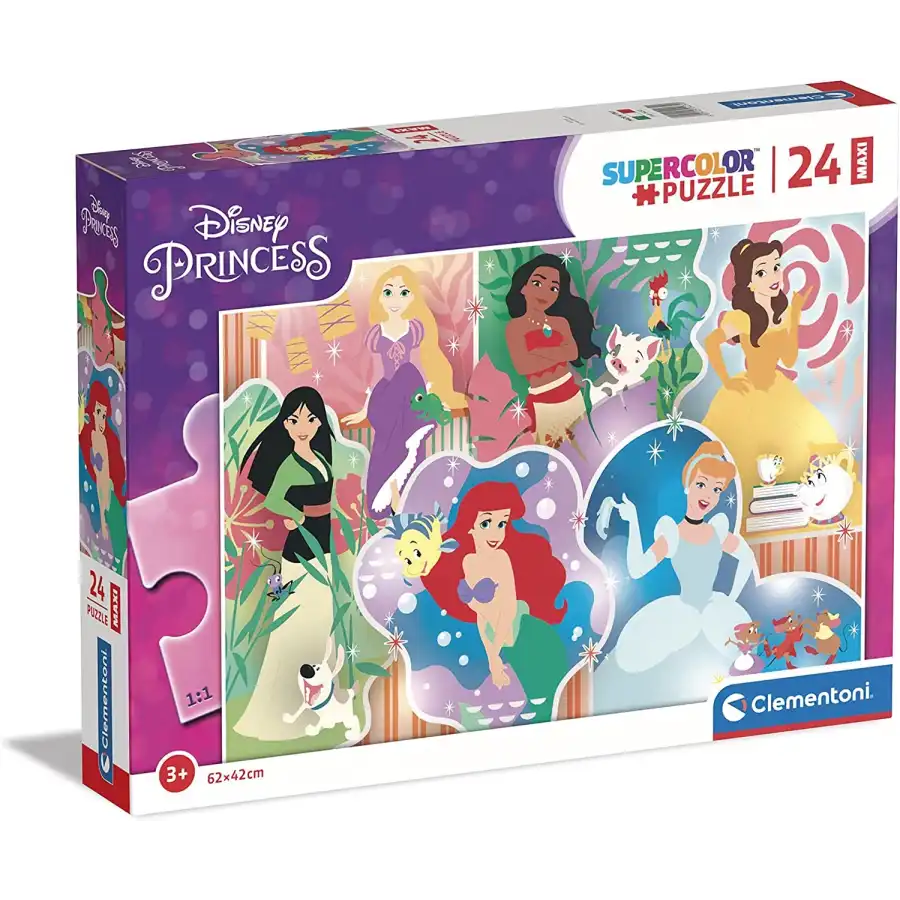 Disney Princess Supercolor Puzzle 24 maxi pezzi 24232 Clementoni - 1