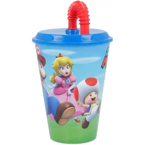 Super Mario Bicchiere con Cannuccia Originale - 3