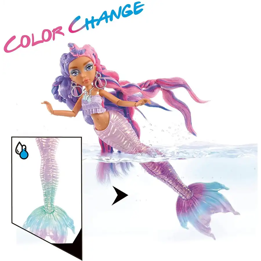 Mermaze Mermaidz Bambola Kishiko Sirena con Coda Cambia Colore MGA - 3