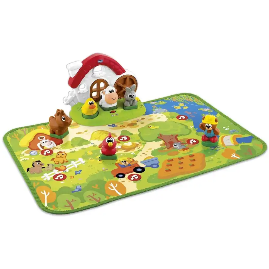 Playset Farm Animals 2 in 1 Tappetino da gioco interattivo 10769 Chicco - 2