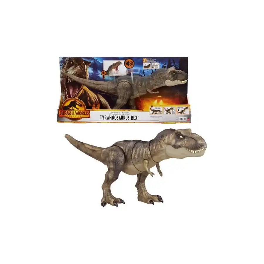 Jurassic World HDY55 Dinosauro T-Rex Devasta e Divora Mattel - 1