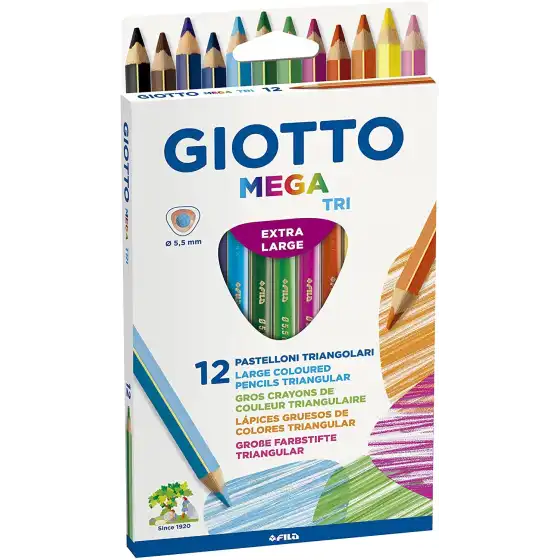 Giotto Mega Tri Pastelli Grandi Triangolari 12 pz Fila - 1