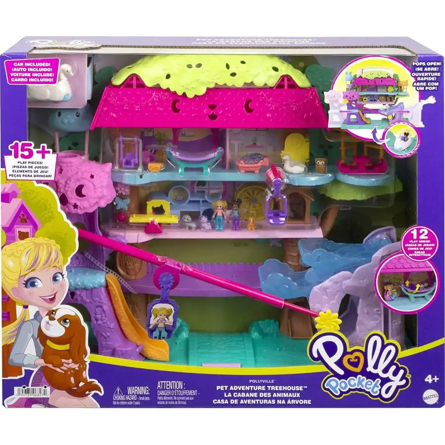 Polly Pocket Playset Casa sull'Albero dei Cuccioli HHJ06 Mattel - 1