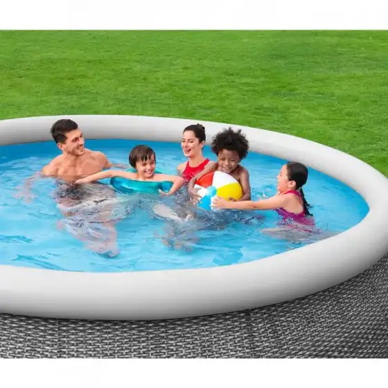 Bestway 57445 Piscina Gonfiabile Rotonda Grigia Fast Set 366 x 76 cm con Pompa Filtro Bestway - 4