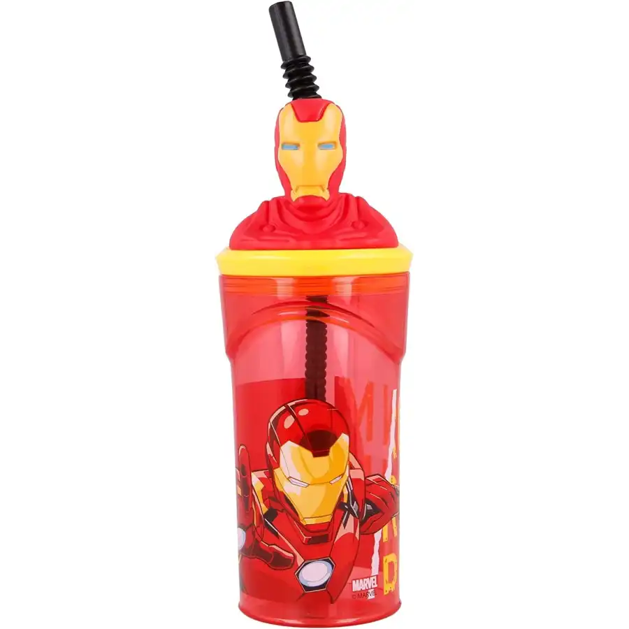 Bicchiere con Cannuccia Iron Man Stor - 1