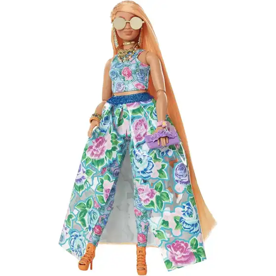 Barbie Extra Fancy Bambola con completo floreale e animaletto HHN14 Mattel - 2