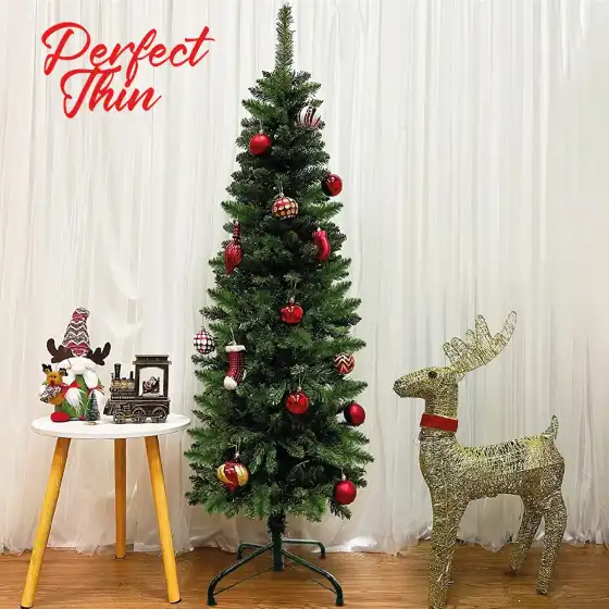 Albero di Natale Artificiale Verde Slim h 180 cm | Perfect Thin Slim Holyhome - 6