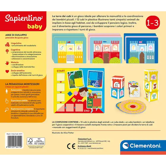Clementoni- Sapientino Baby Torre dei cubi 16411