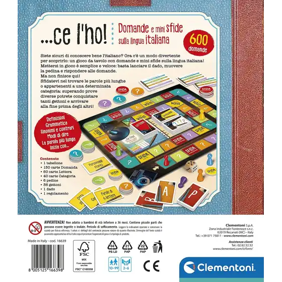 Clementoni - ...Ce l'Ho! Domande e mini sfide sulla lingua Italiana 16639 Clementoni - 4