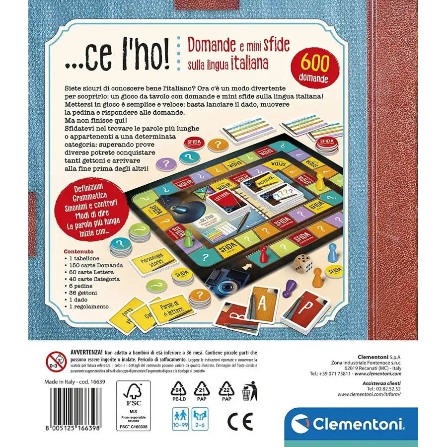 Clementoni - ...Ce l'Ho! Domande e mini sfide sulla lingua Italiana 16639 Clementoni - 4