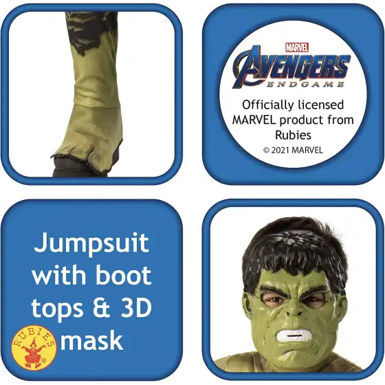 Costume Classic Hulk Endgame Taglia M Rubies - 3