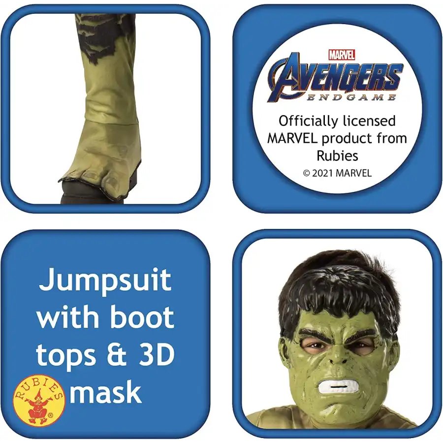 Costume Classic Hulk Endgame Taglia M Rubies - 3