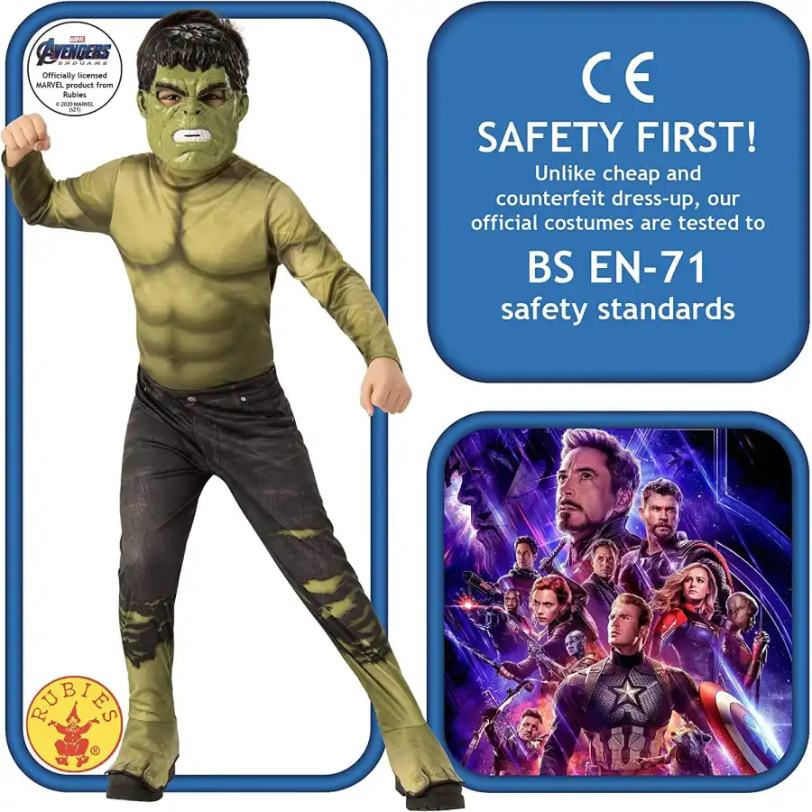Costume Classic Hulk Endgame Taglia M Rubies - 2
