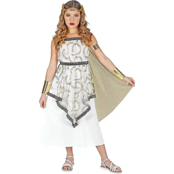 Costume Dea Greca con Mantello e Corona di Alloro 4-5 Anni Widmann - 1