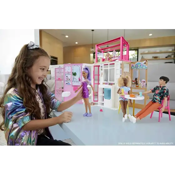 Loft Barbie a 2 piani con 4 aree Gioco, Bambola non Inclusa HCD47 Mattel - 5