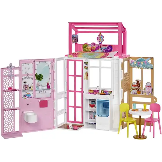 Loft Barbie a 2 piani con 4 aree Gioco, Bambola non Inclusa HCD47 Mattel - 1