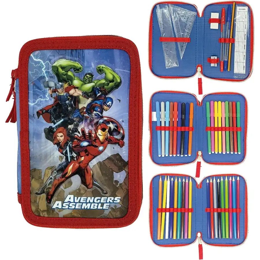Astuccio Completo 3 Zip Avengers