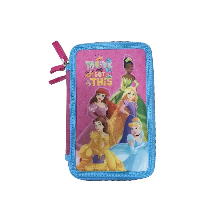 Astuccio Completo 3 Zip Principesse Disney