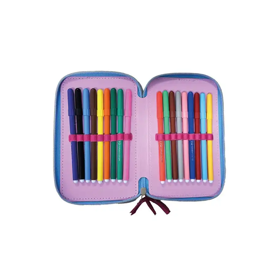 Astuccio Completo 3 Zip Principesse Disney