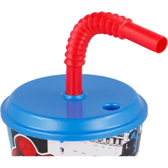 Spiderman Streets Bicchiere con Cannuccia
