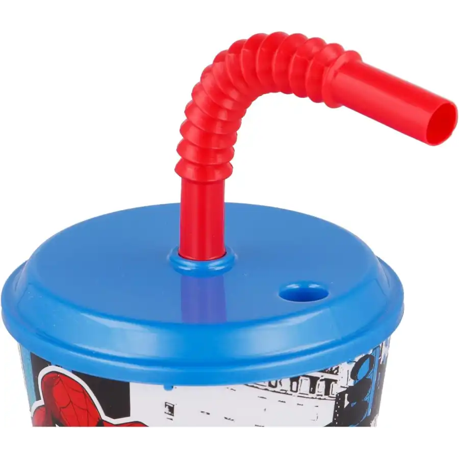 Spiderman Streets Bicchiere con Cannuccia