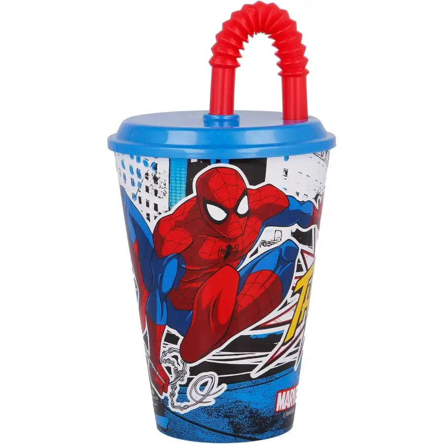 Spiderman Streets Bicchiere con Cannuccia