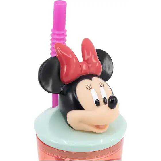 Minnie Bicchiere con Cannuccia Statuina 3D