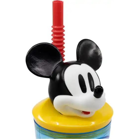 Topolino Bicchiere con Cannuccia Statuina 3D