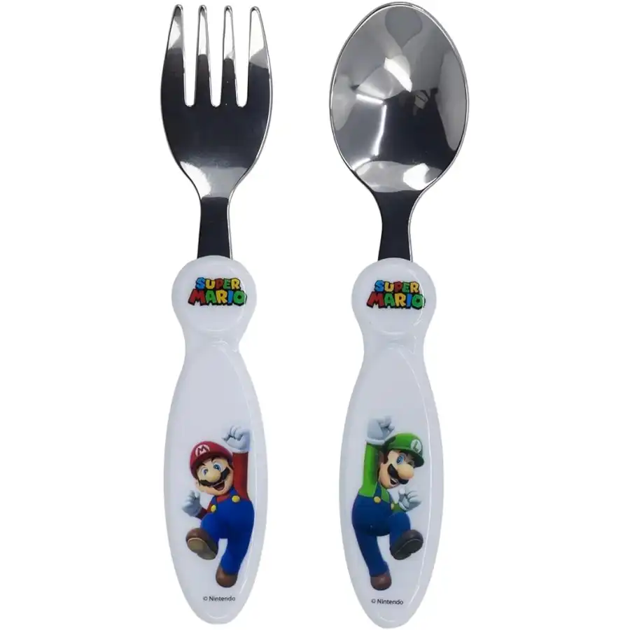 Posate in Metallo per Bambini Super Mario