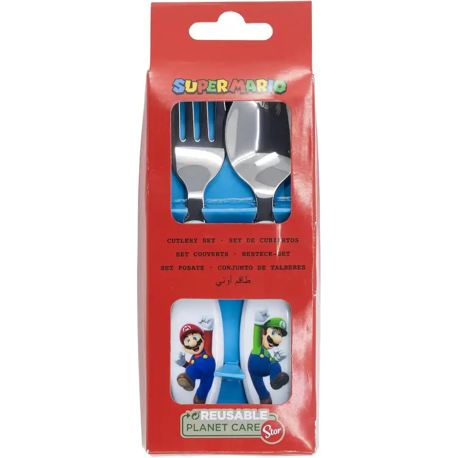 Posate in Metallo per Bambini Super Mario