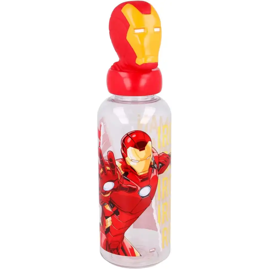 Iron Man Borraccia con Tappo Statuina 3D