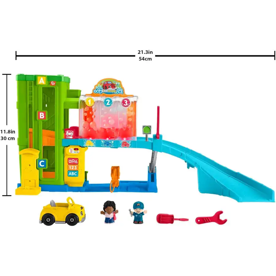 Fisher-Price Little People Autolavaggio con Rampa per Auto HRB34