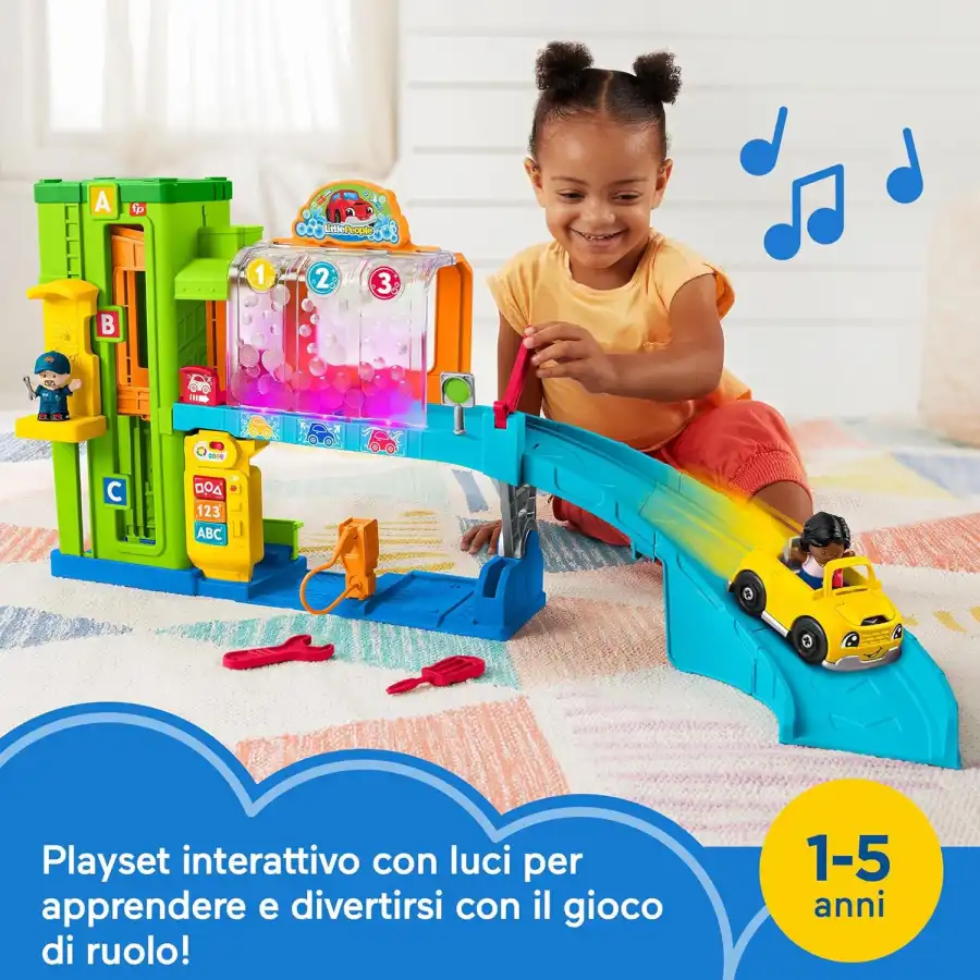 Fisher-Price Little People Autolavaggio con Rampa per Auto HRB34